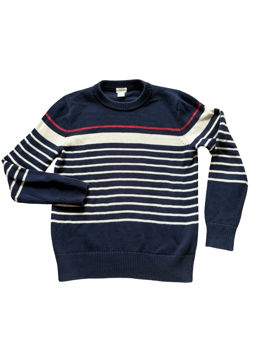 CrewCuts Striped Cotton Sweater Boys Size Large 10-11